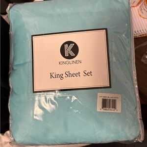 New in package Aqua King Sheet Set hotel quality Egyptian cotton blend